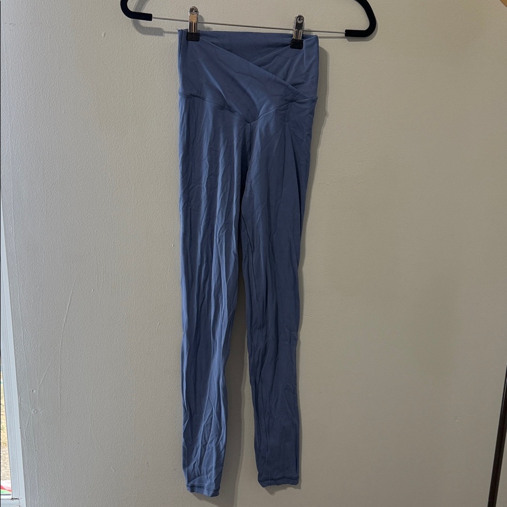 Aerie Offline Blue High-Waisted Cross Over Real Me Leggings